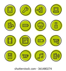 Mobile content web icons set