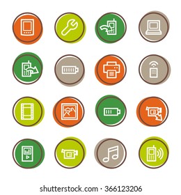 Mobile content web icons set