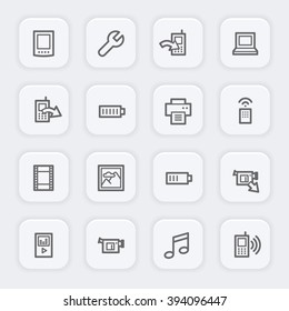 Mobile content web icons set