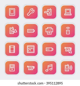 Conjunto de iconos web de contenido móvil