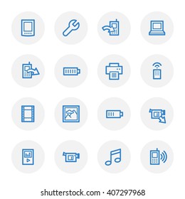 Mobile content web icons set