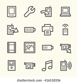 Conjunto de iconos web de contenido móvil