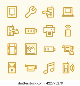 Conjunto de iconos web de contenido móvil