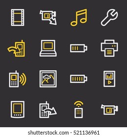 Mobile content web icons set