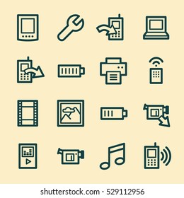 Conjunto de iconos web de contenido móvil