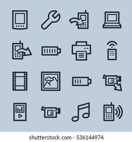 Mobile content web icons set
