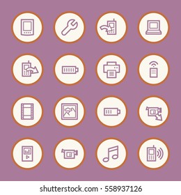 Mobile content web icons set