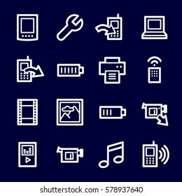 Mobile content web icons set