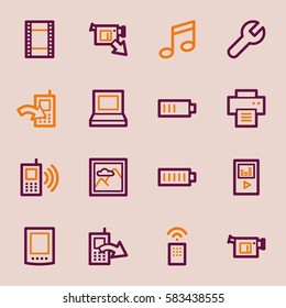Conjunto de iconos web de contenido móvil