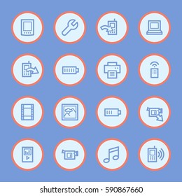 Mobile content web icons set