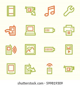 Mobile content web icons set