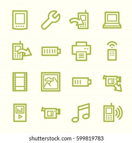 Conjunto de iconos web de contenido móvil