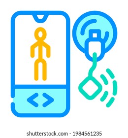 mobile control ems training color icon vector. mobile control ems training sign. isolated symbol illustration