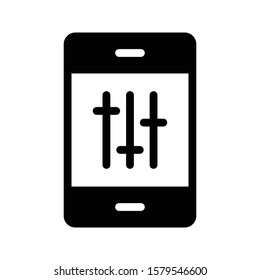mobile control vector glyph flat icon 