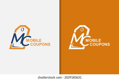 Mobile Coupon Voucher Logo Design.