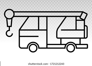 mobile crane / crane crawler - heavy equipment vehicles line art icon for apps or websites