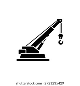 Icono de glifo de grúa móvil que representa maquinaria de construcción o equipo pesado
