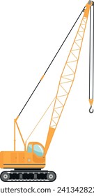 Mobile Crane Icon in Flat Style. Vector Illustration
