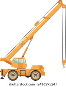 Mobile Crane Icon in Flat Style. Vector Illustration