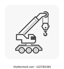Mobile crane icon for lifting work.