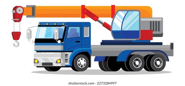 Mobile crane icon modern 3d sketch.
