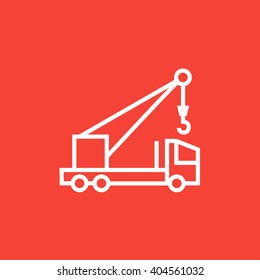 Mobile crane line icon.