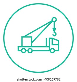 Mobile crane line icon.