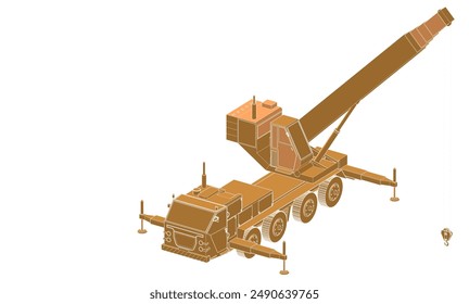  mobile crane machine 3d illustration
