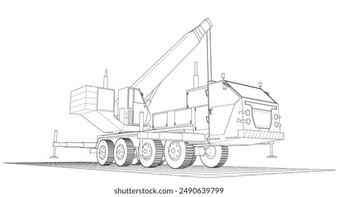  mobile crane machine 3d illustration