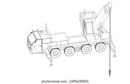  Mobile Kranmaschine 3D-Illustration