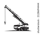Mobile Crane silhouette, Mobile Crane black and white