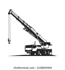 Mobile Crane silhouette, Mobile Crane black and white