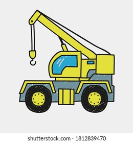 Mobile Crane Vector art for your design or sticker etc