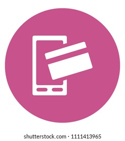 Mobile and Credit Card Flat Colored Icon