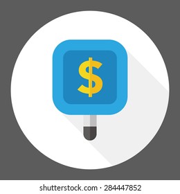 mobile Credit card flat icon with long shadow