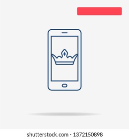 Mobile crown icon. Vector concept illustration for design.