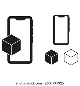 Mobile cube interface. Digital 3D block. Smartphone tech symbol. Abstract futuristic design. - Powered by Shutterstock - Get 15% off with code: PIKWIZARD15