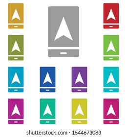 Mobile, cursor, location multi color icon. Simple glyph, flat vector of location icons for ui and ux, website or mobile application