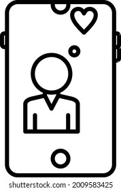 Diseño de icono de línea de vectores de cliente móvil
