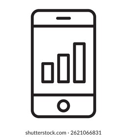 Mobile data analytics chart icon