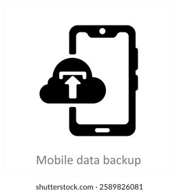 Mobile Data Backup icon concept