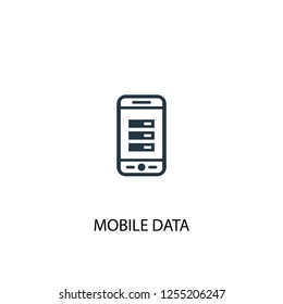 mobile data icon. Simple element illustration. mobile data concept symbol design. Can be used for web and mobile.