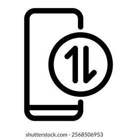 Mobile data icon with simple and line style