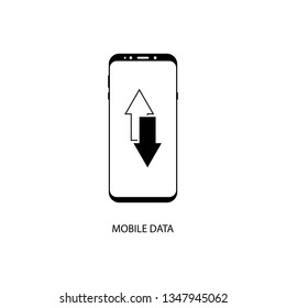 mobile data icon,symbol and vector,Can be used for web, print and mobile