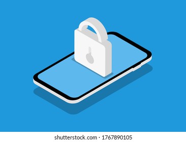 Mobile data protection in isometry. GDPR. Modern web pages for web sites.