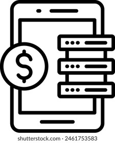 Mobile Data Restore Vector Line Icon Design