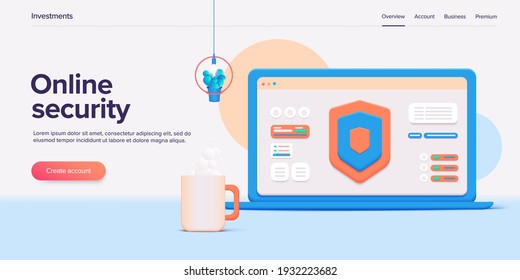 Mobile data security in 3d vector illustration. Online protection system concept with smartphone and verification code field. Secure transfer or transaction with password via internet.  