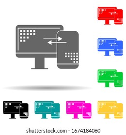 mobile data synchronization multi color style icon. Simple glyph, flat vector of web development icons for ui and ux, website or mobile application