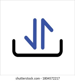 Mobile Data Data Transfer icon in trendy flat style 