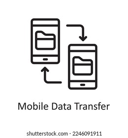 Mobile Data Transfer  Outline Icon Design illustration. Web Hosting And Cloud Services Symbol on White background EPS 10 File